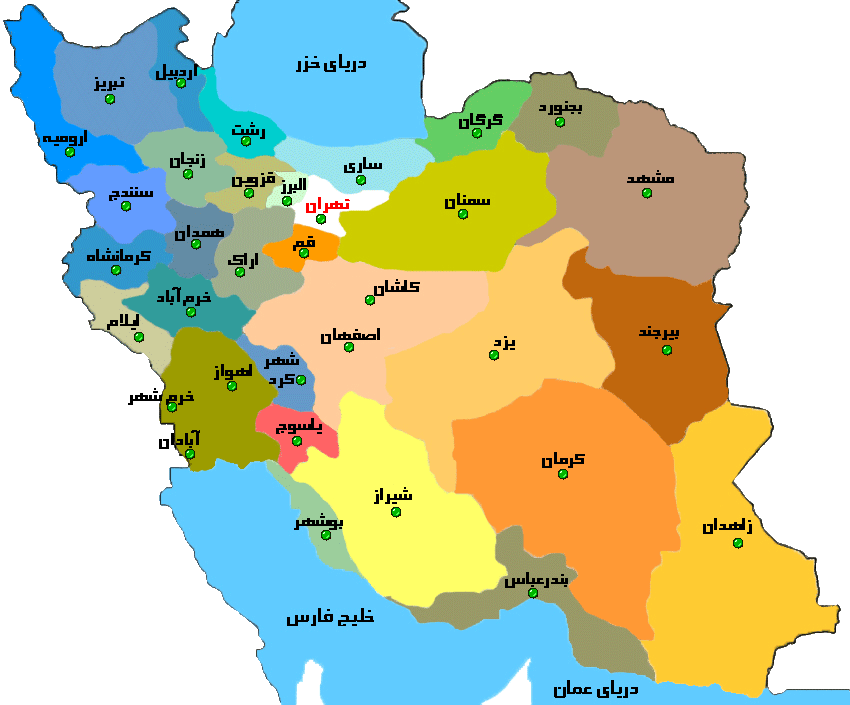 نقشه ایران آنلاین  با کیفیت بینهایت عالی و فرمت Gif