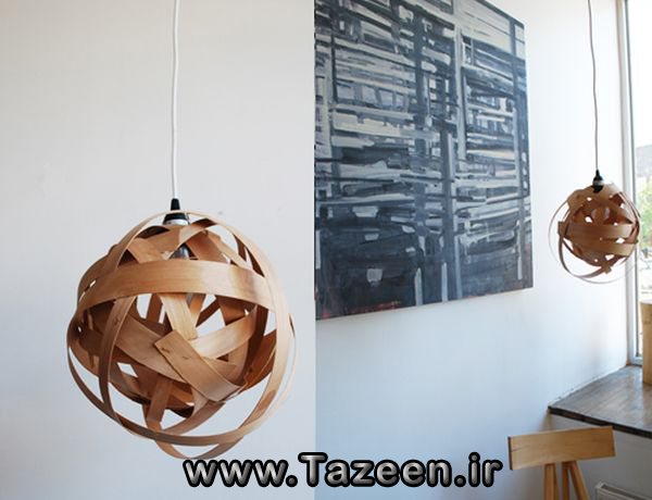 تزئین لامپ با روکش چوبی