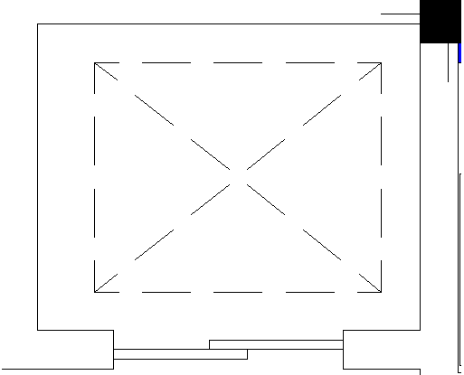 آسانسور در پلان2 - علامت های موجود در پلان( جهت نقشه، کد ارتفاعی، داکت، کمد دیواری...)
