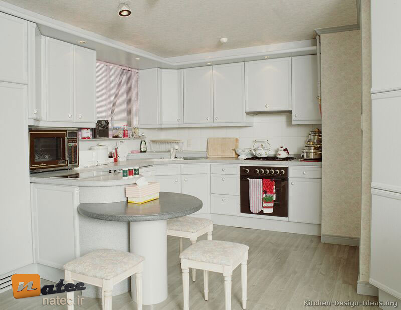  کابینت آشپزخانه با رنگ سفید استخوانی