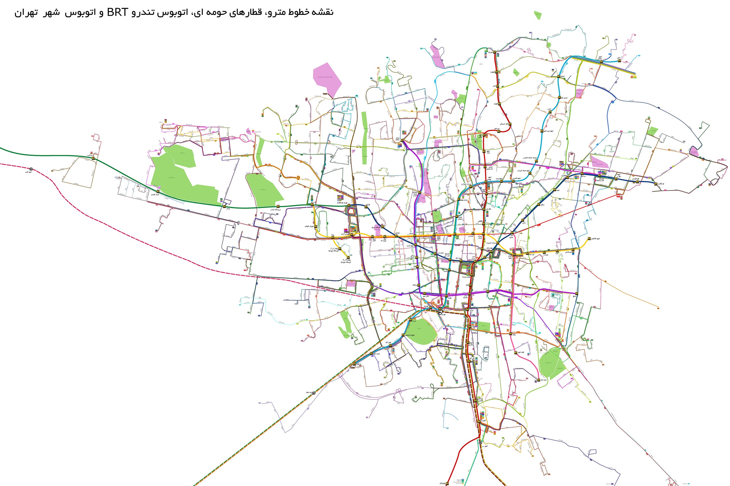 جدیدترین و کاملترین نقشه مترو تهران و برنامه حرکت خطوط