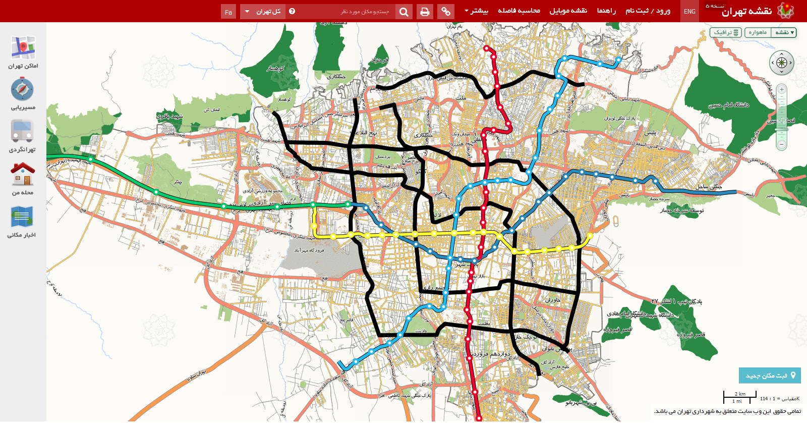 نقشه مترو تهران ۱۴۰۰ با کیفیت بالا